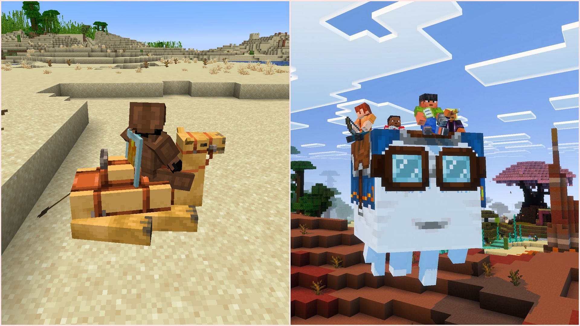 Happy ghasts can accommodate upto four players (Image via Sportskeeda Gaming || Mojang Studios)